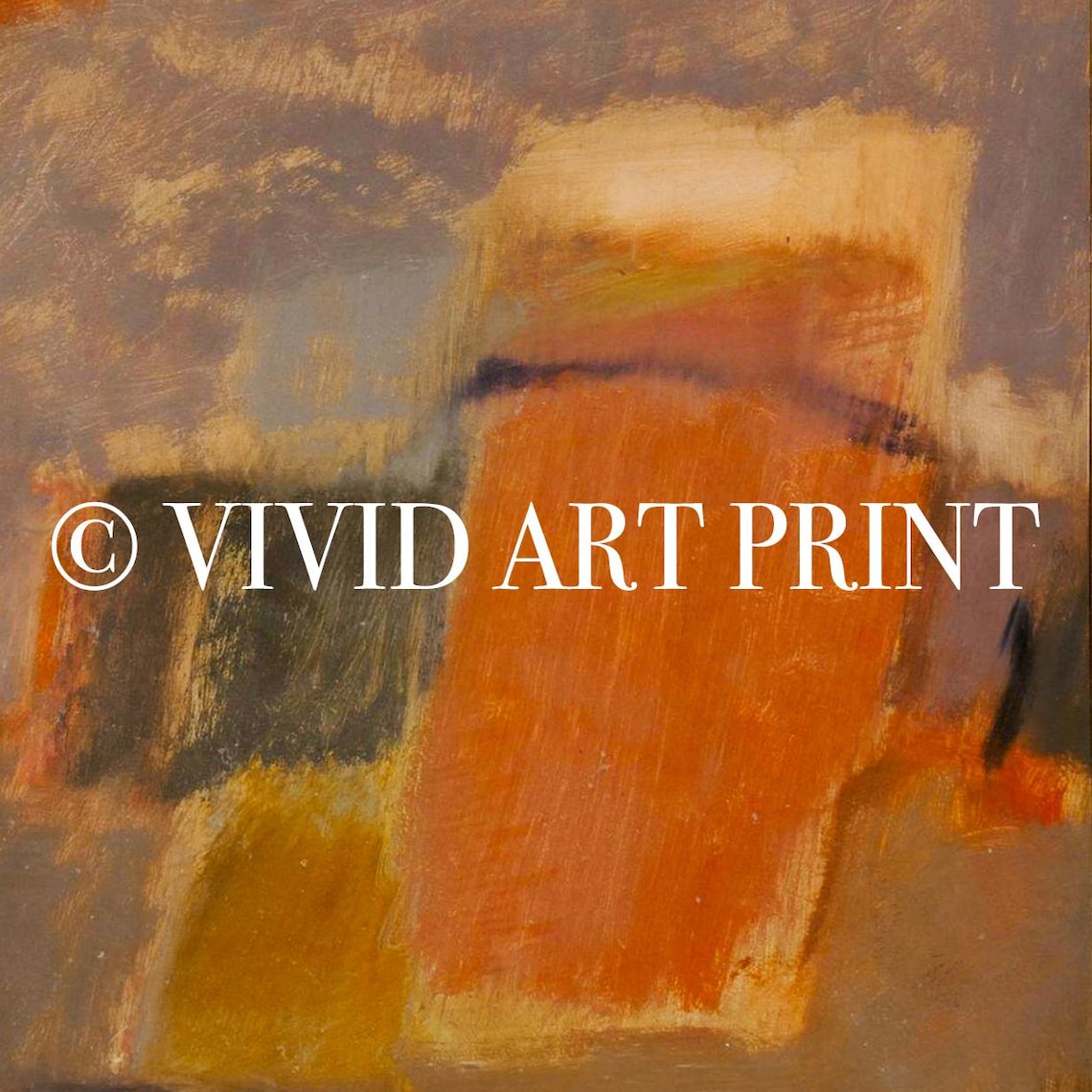 Muted Abstract Vintage Rustic Modern Art Print - Image 4