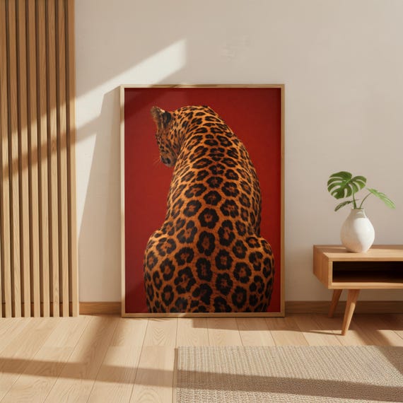 Leopard Fur Print Poster, Minimalist Safari Decor