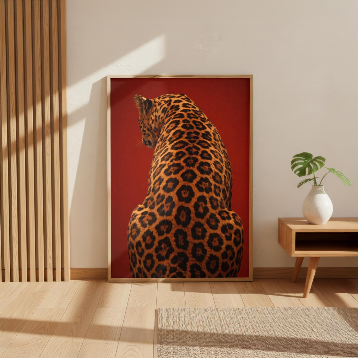 Leopard Fur Print Poster, Minimalist Safari Decor