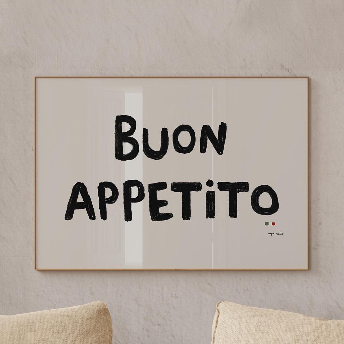 Buon Appetito Horizontal Wide Format Italian Kitchen Saying Poster