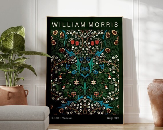William Morris Botanical Nouveau Exhibition Poster Print