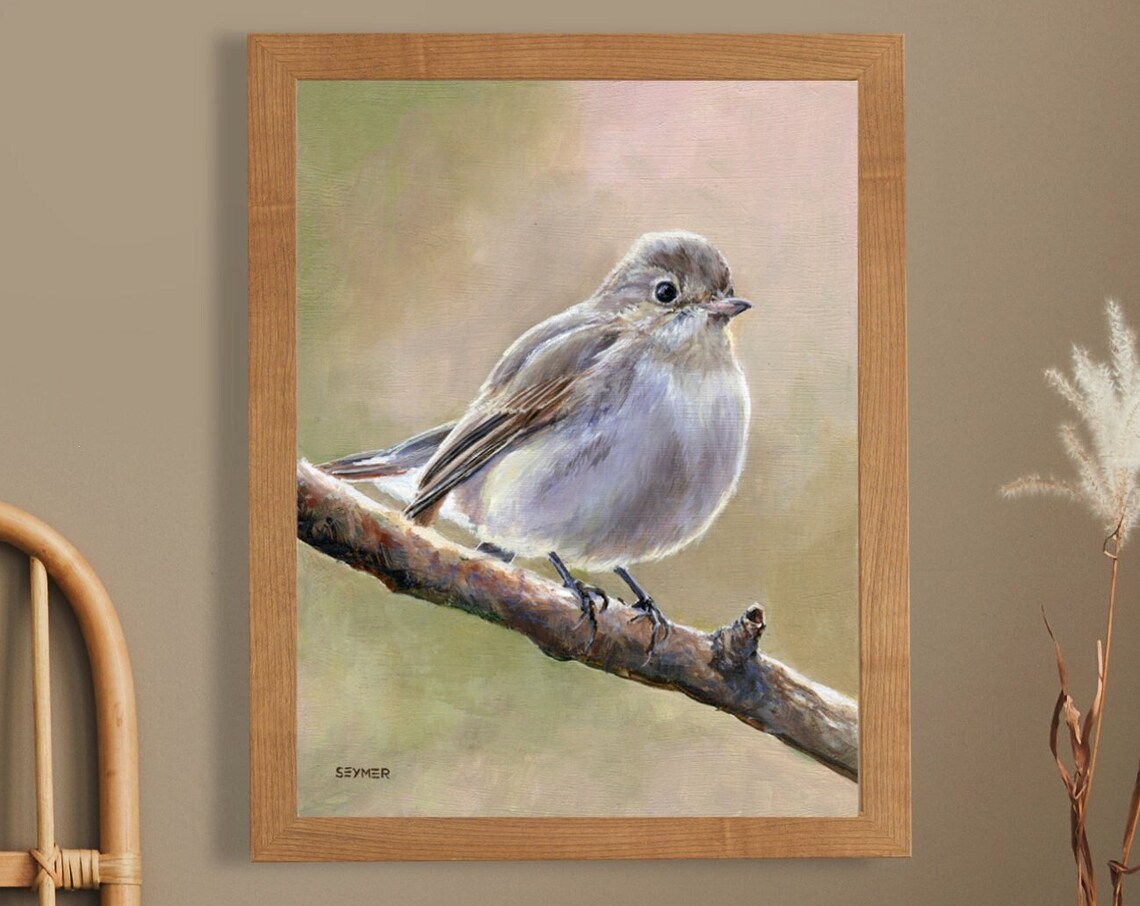 Gray Flycatcher Bird, Vintage Farmhouse Art Print - Image 5