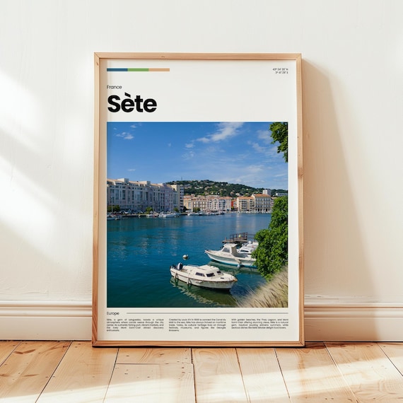 Sète France Harbor Boats Photography Travel Poster Coastal Europe