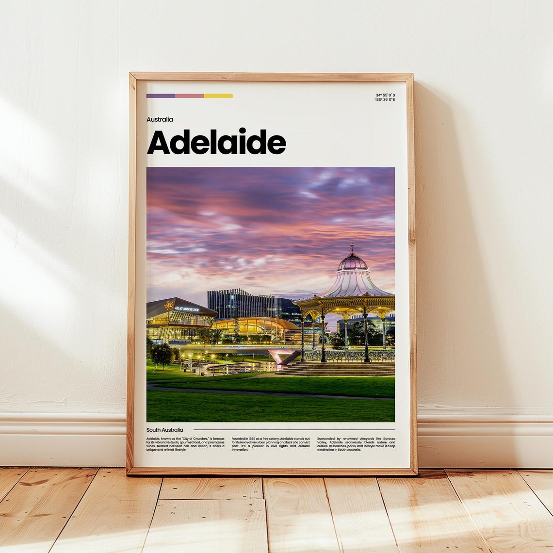 Adelaide Travel Poster, Australia Gift