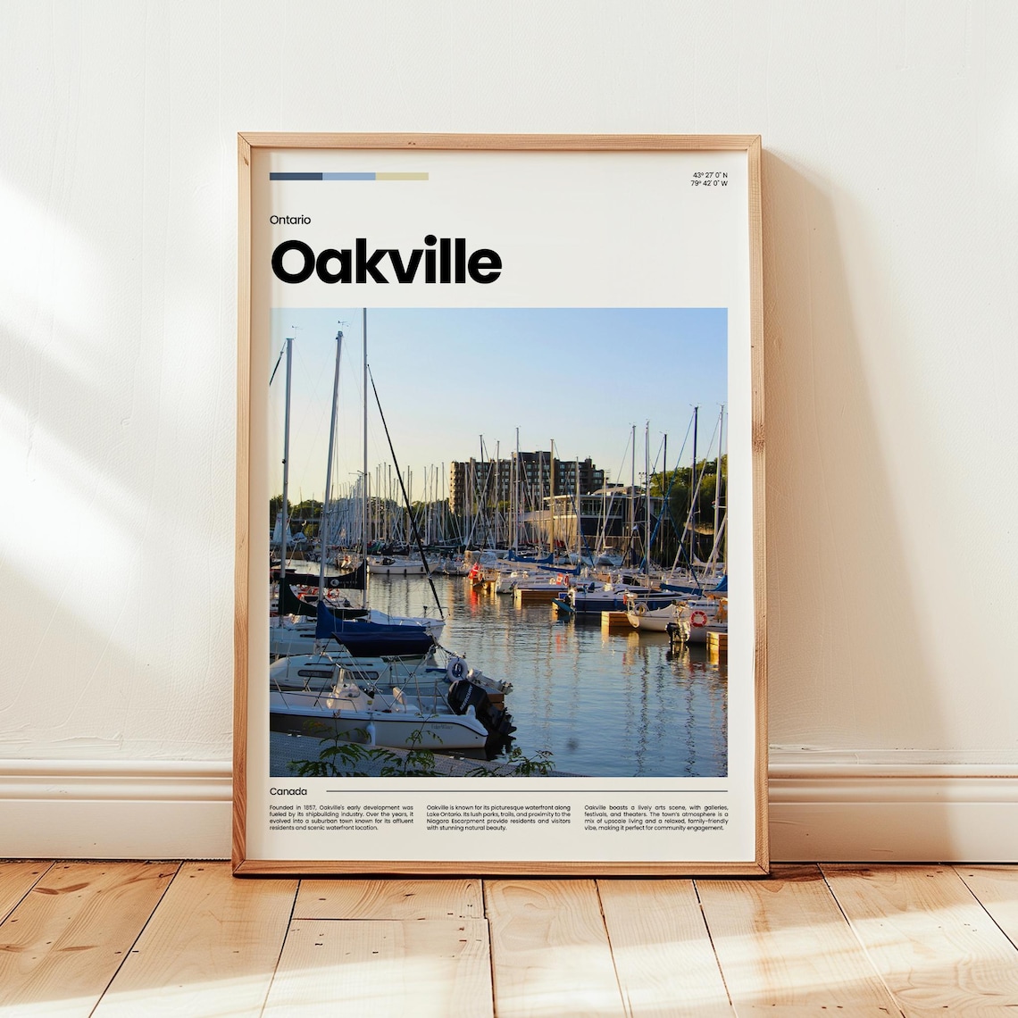 Oakville Ontario Canada Travel Poster Marina Harbor Photo Wall Decor