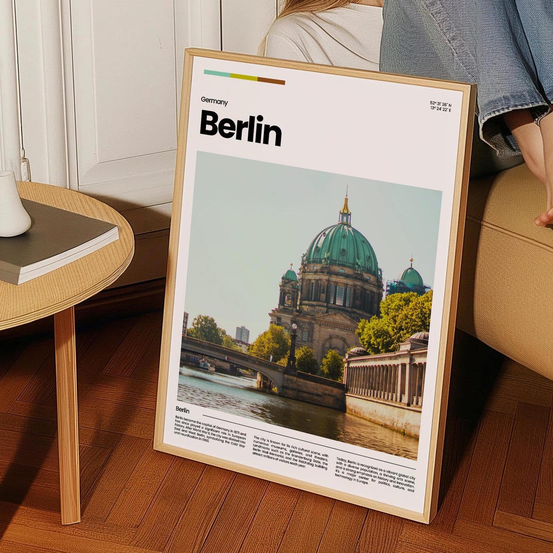 Berlin Germany Cathedral Riverside Landmark Travel Art Poster - Image 3