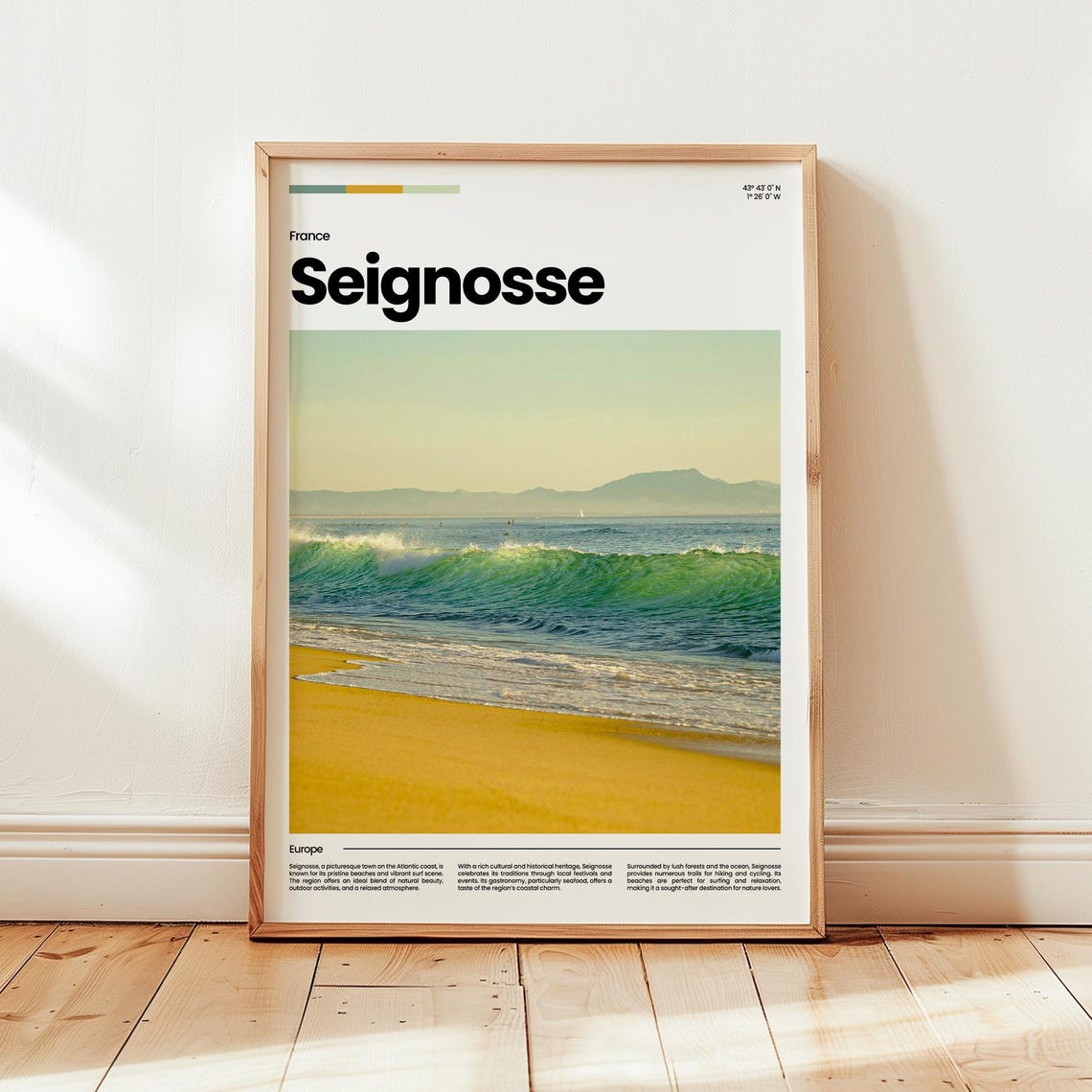 Seignosse Poster Print Photo Wall Art France Travel Gift