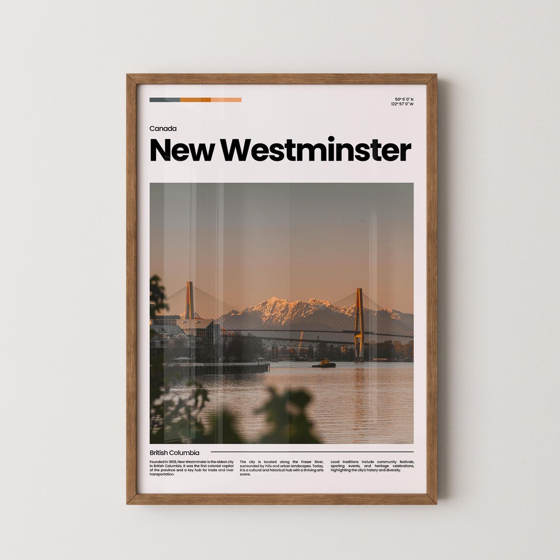 New Westminster Travel Poster New Westminster Poster New Westminster Photo Poster New Westminster Art Print Canada Poster Travel Gift