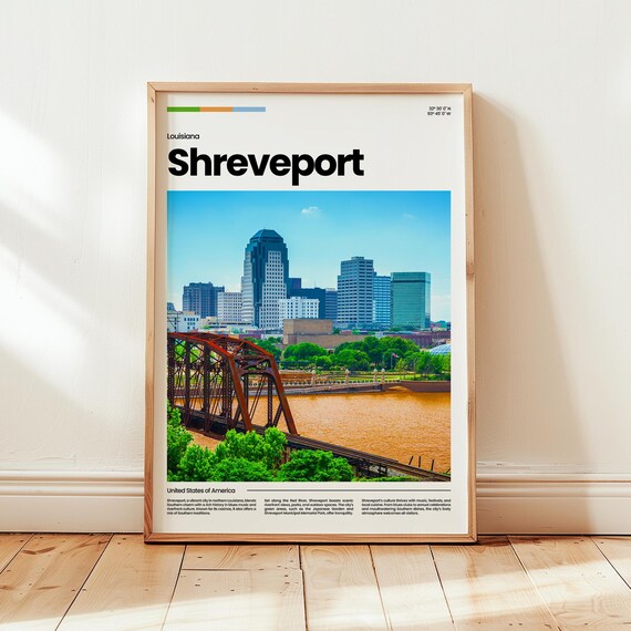 Shreveport Poster Print Photo Wall Art Louisiana Travel Gift
