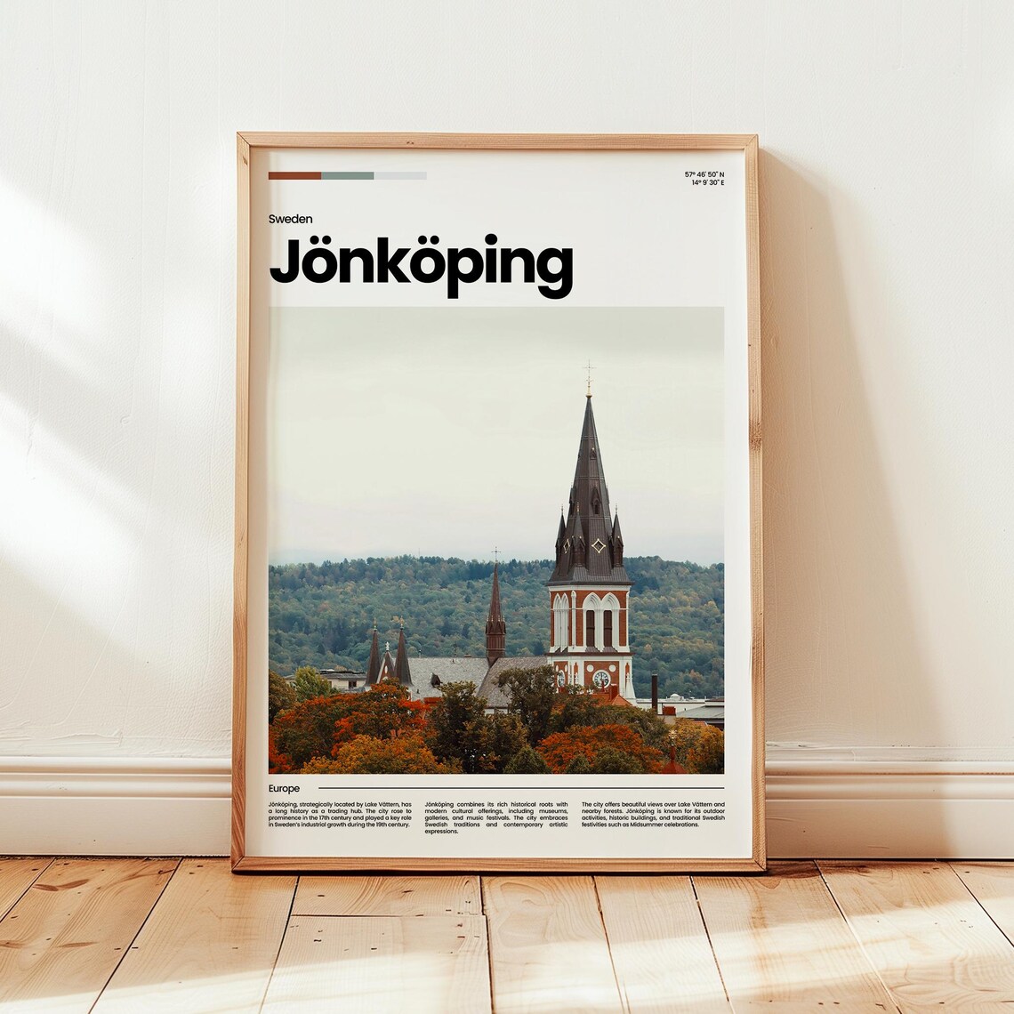 Jonkoping Poster Print Photo Travel Sweden Gift