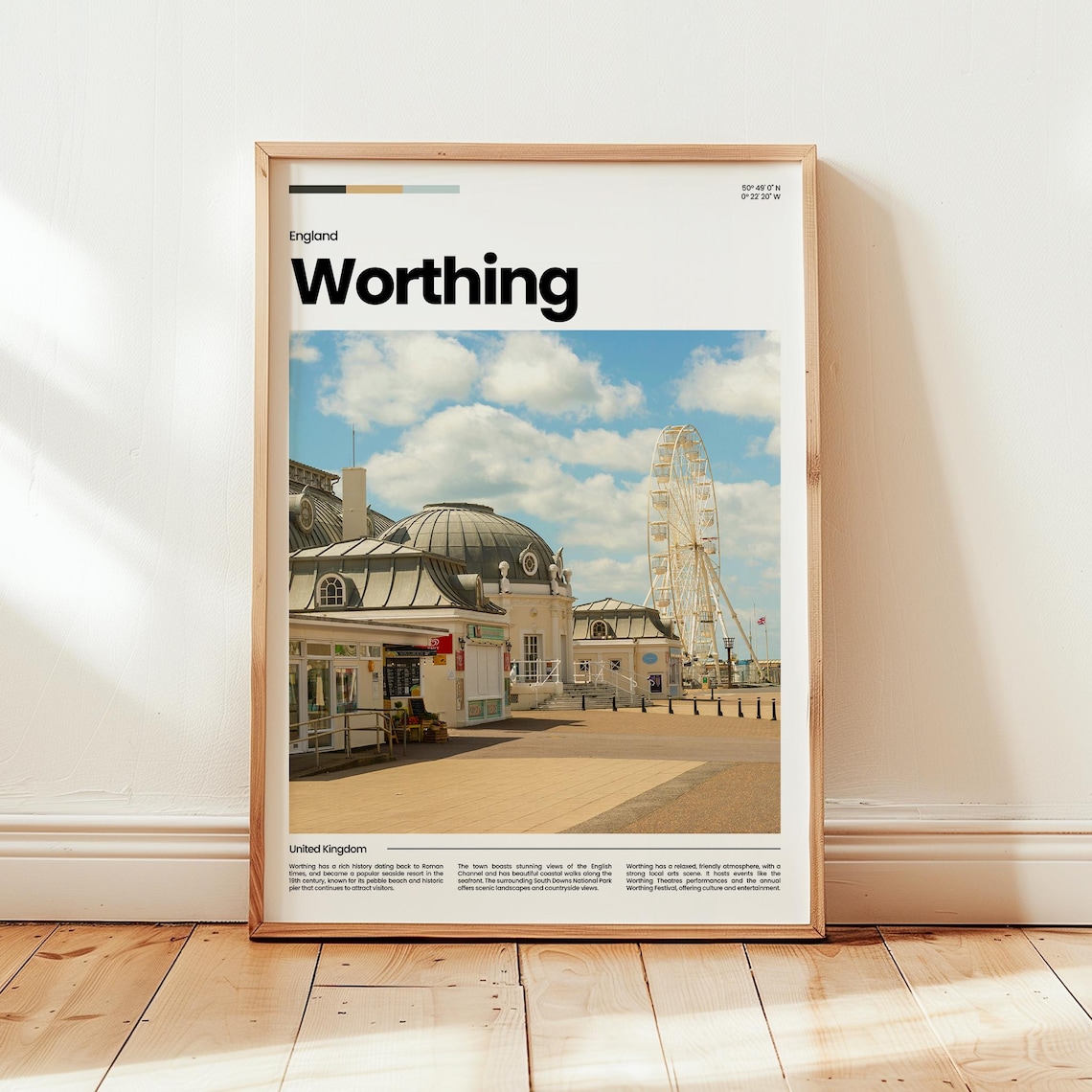 Worthing Pier Ferris Wheel England Seaside Photo Travel Poster