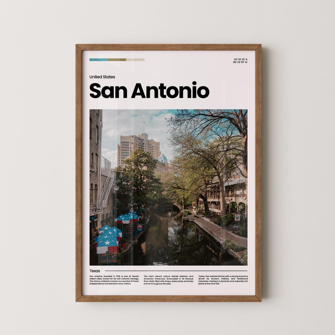 San Antonio Travel Poster San Antonio Poster San Antonio Photo Poster San Antonio Art Print Usa Poster Travel Gift