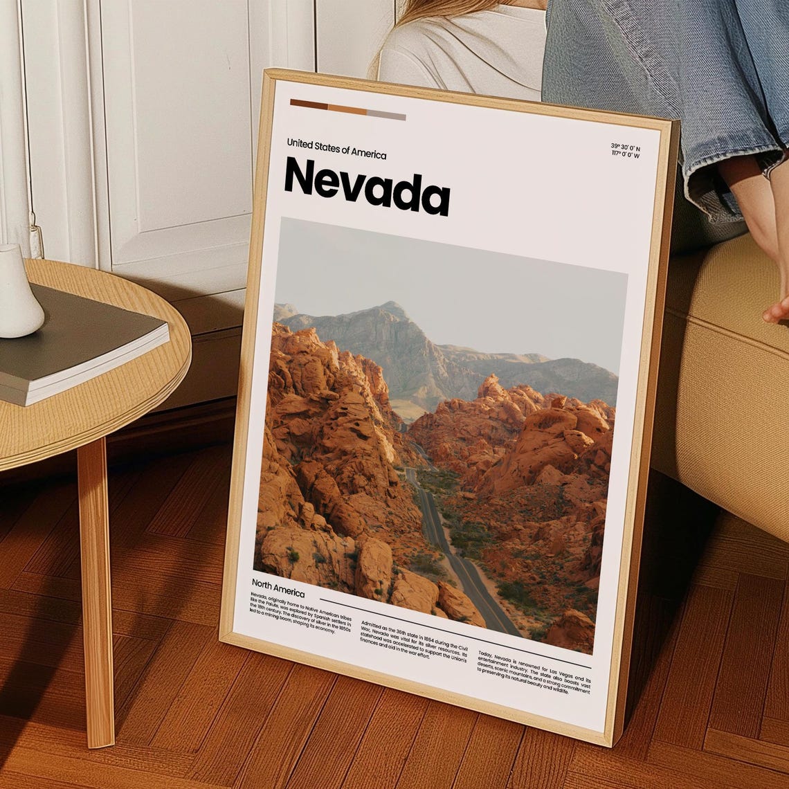 Nevada Travel Poster Nevada Poster Nevada Photo Poster Nevada Art Print Nevada Art Usa Poster Usa Travel Poster Travel Gift - Image 3