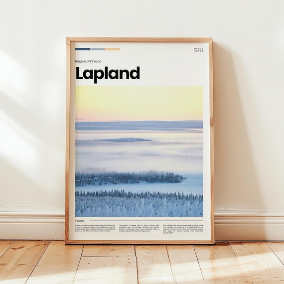 Lapland Finland Arctic Winter Tundra Dawn Minimalist Travel Poster