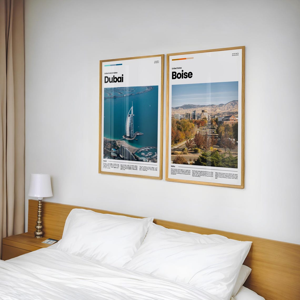Boise Idaho Fall Foliage City Skyline Mountain View Travel Poster - Image 2
