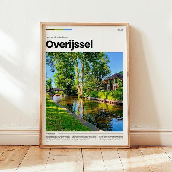 Overijssel Netherlands Giethoorn Canal Thatched Cottage Photo Poster