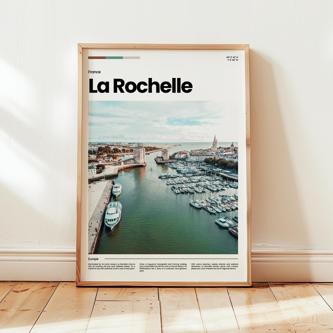 La Rochelle France Aerial Old Harbor Boats Marina Photo Poster