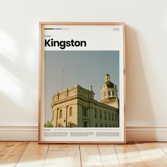 Kingston Ontario Canada Historic Stone City Hall Architecture Poster
