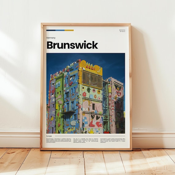 Brunswick Germany Colorful Happy Rizzi House Architecture Travel Poster