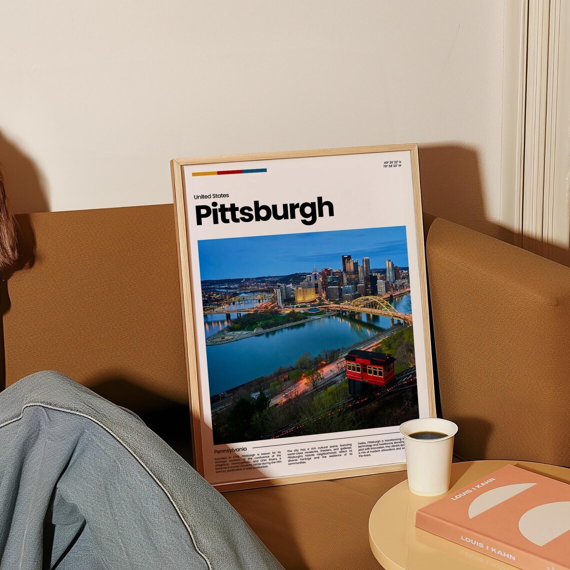 Pittsburgh Rivers Bridges Dusk Pennsylvania Steel Travel Poster - Image 4