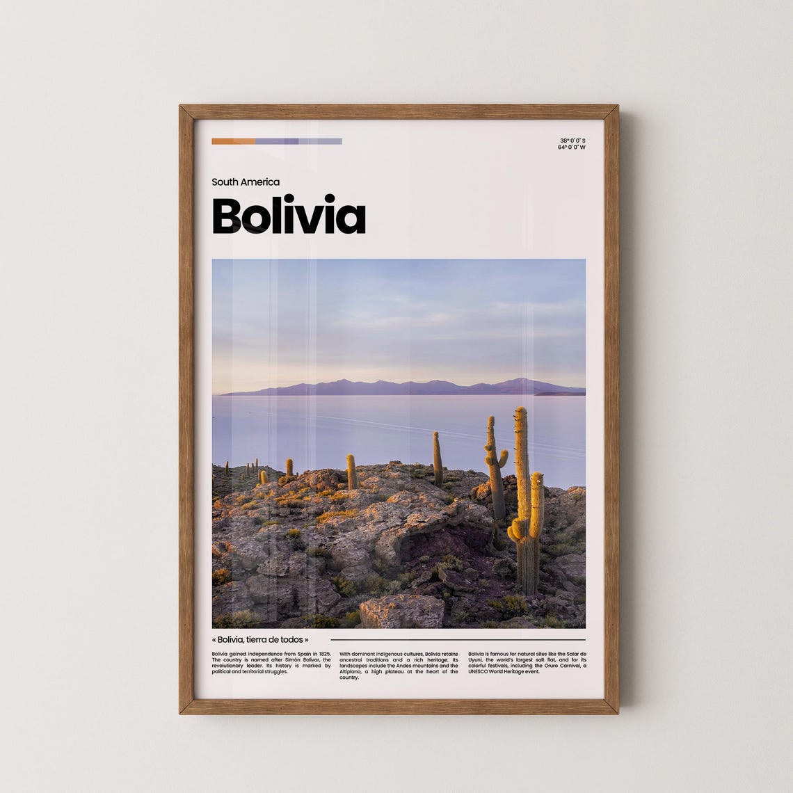 Bolivia Travel Poster Bolivia Poster Bolivia Photo Poster Bolivia Art Print Bolivia Art South America Poster Travel Gift