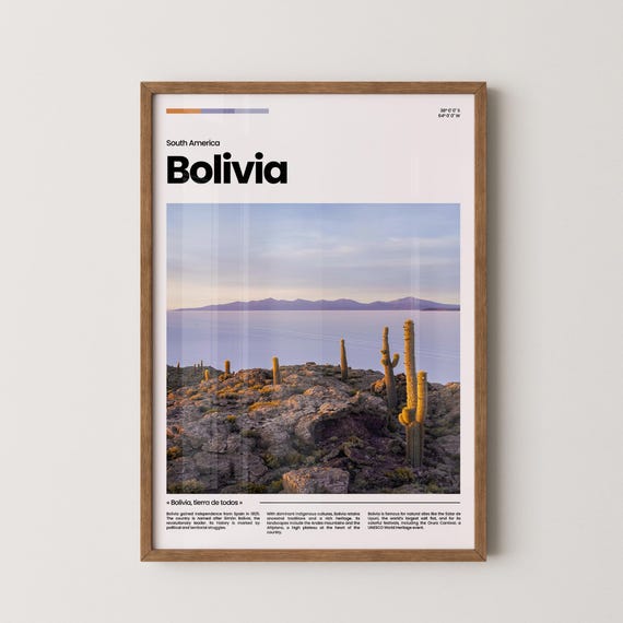 Bolivia Travel Poster Bolivia Poster Bolivia Photo Poster Bolivia Art Print Bolivia Art South America Poster Travel Gift