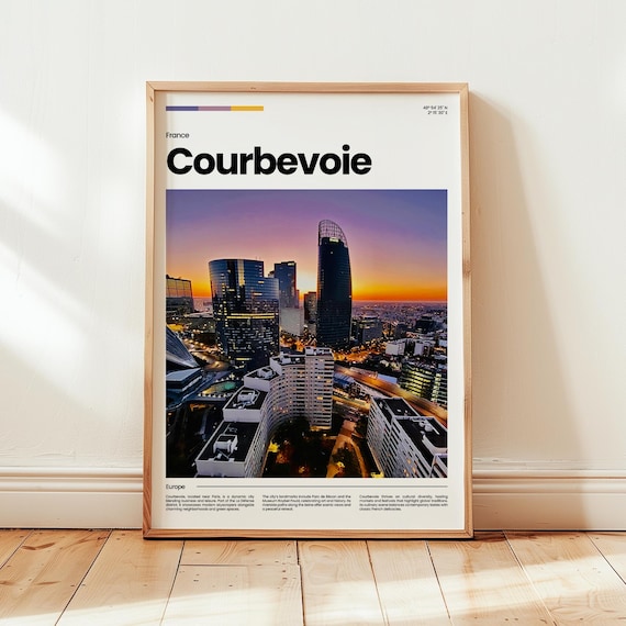 Courbevoie France La Défense Skyline Sunset Modern City Poster