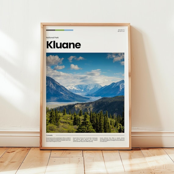 Kluane National Park Canada Snowy Mountain Glacier Scenic Poster