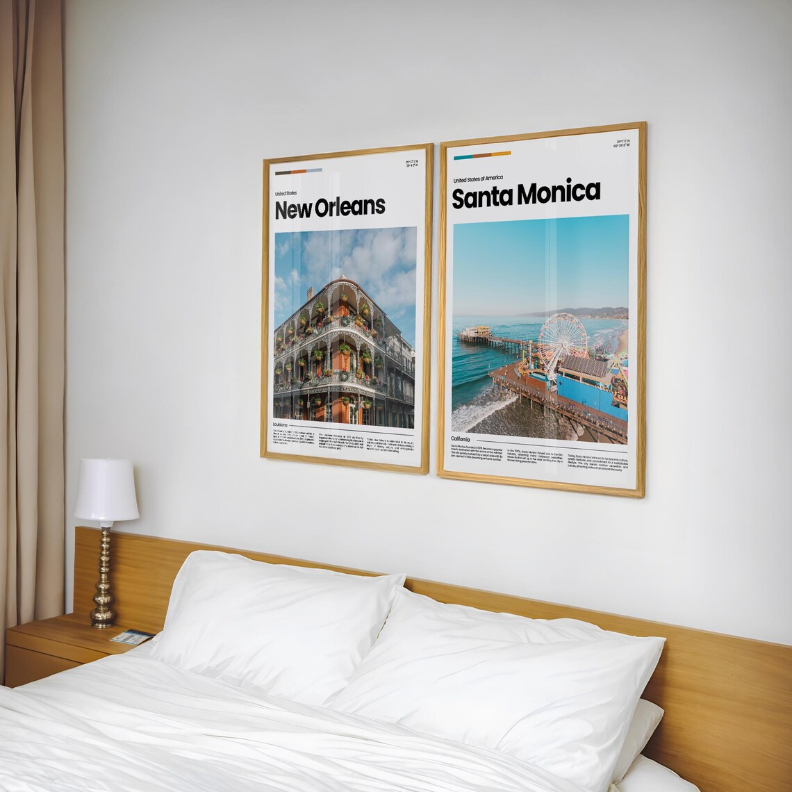 Santa Monica Pier Ferris Wheel Aerial Beach California Coastline Poster - Image 2