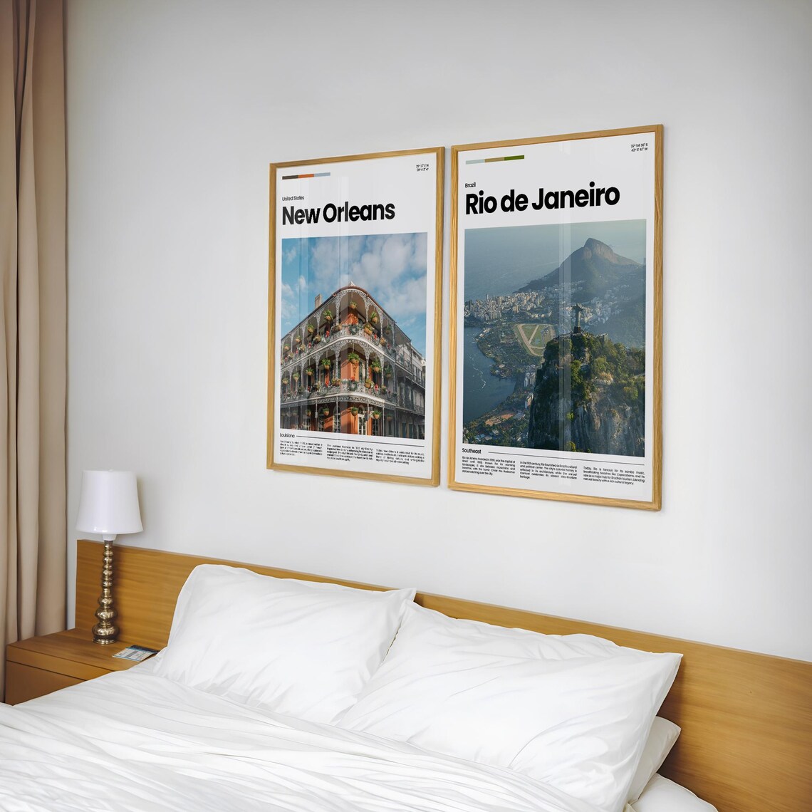 Rio De Janeiro Brazil Christ Redeemer Aerial Travel Art Poster - Image 2