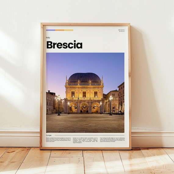 Brescia Italy Loggia Palace Piazza Evening Square Photo Poster