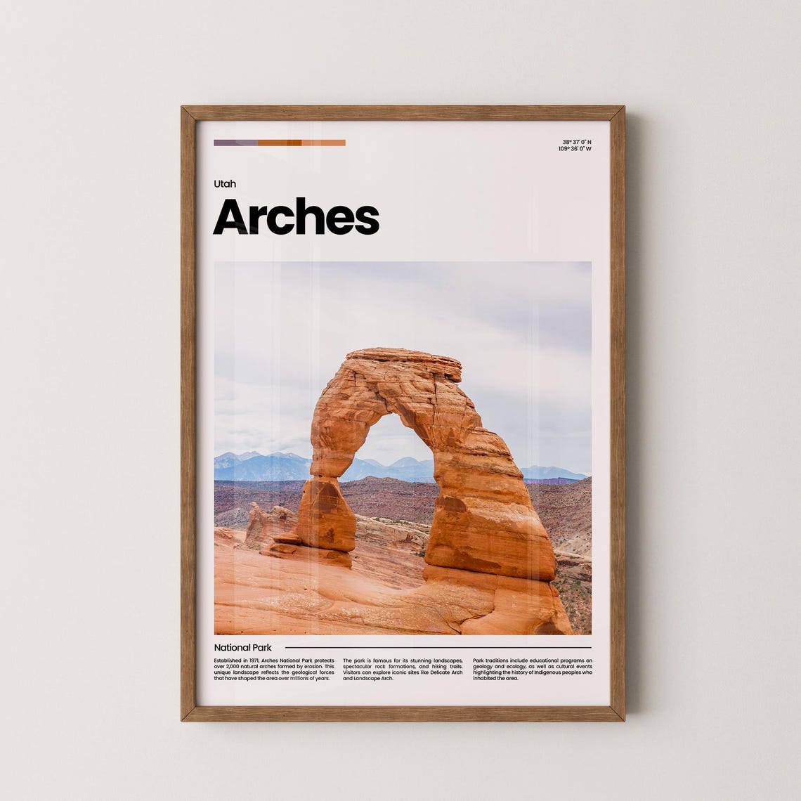 Arches Travel Poster Arches Poster Arches Photo Poster Arches Art Print National Park Usa Poster Utahtravel Poster Travel Gift