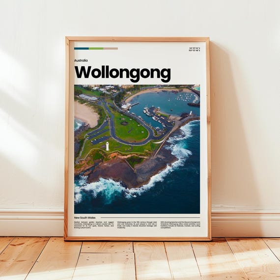 Wollongong Travel Poster, Australia Gift