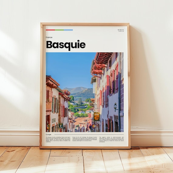 Basquie France Basque Village Red Shutter Street Photo Poster