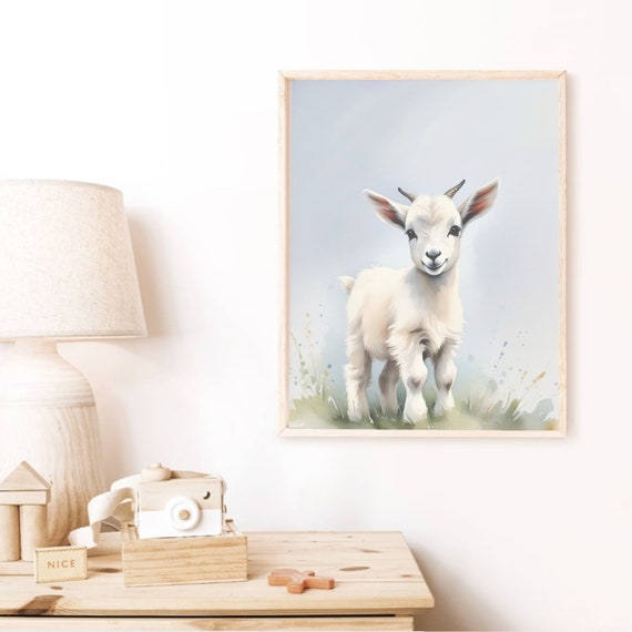 Nursery Decor Baby Goat Print Art Farm Animal Prints Nursery Art Baby Animal Prints Farmhouse Nusery Nursery Animal Prints