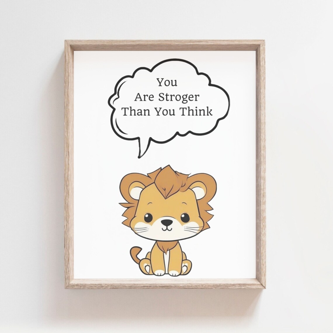 Quote Kids Wall Art Playroom Poster You Are Stronger Than You Think Kids Motivational Print Children Inspiratinal Print Cute