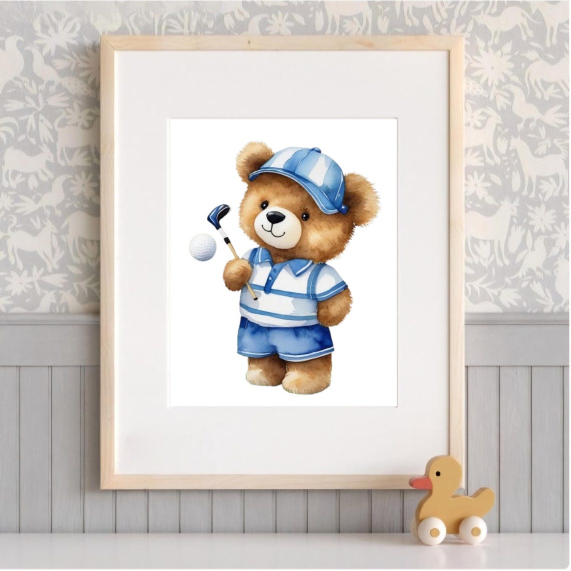 Bear Golf Nursery Sports Art Print - Image 2