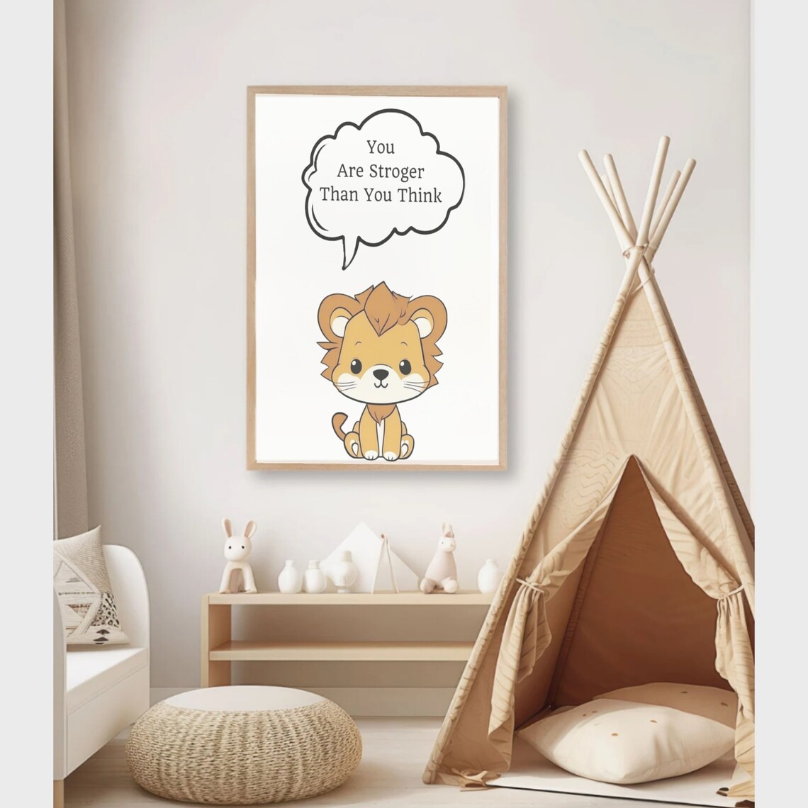 Quote Kids Wall Art Playroom Poster You Are Stronger Than You Think Kids Motivational Print Children Inspiratinal Print Cute - Image 2