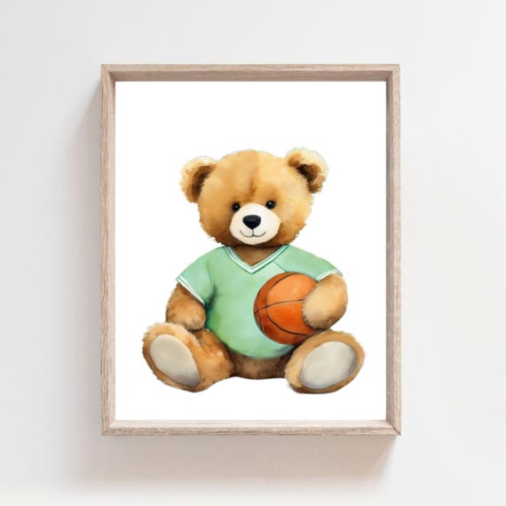 Basketball Nursery Prints Basketball Sport Posters Sport Prints Sport Animals Print Basketball Poster Junior Basketball