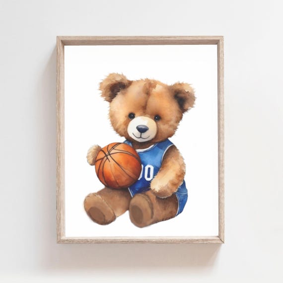 Basketball Nursery Prints Basketball Sport Posters Sport Prints Sport Animals Print Basketball Poster Junior Basketball
