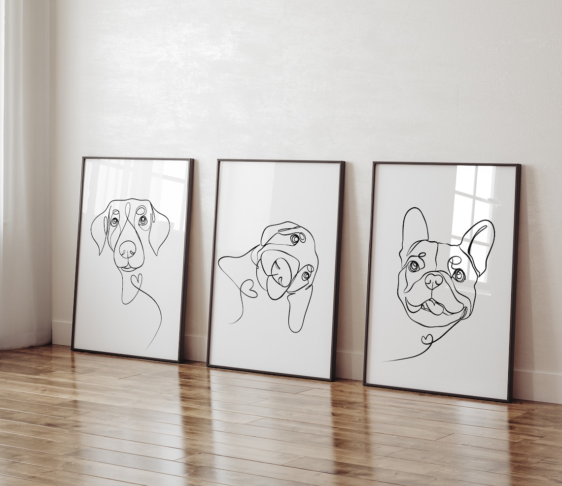 Custom One Line Dog Portrait, Dog Line Art Print - Image 3