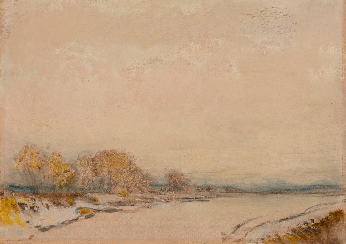 Neutral Minimalist Muted Beige Landscape Antique Painting Poster - Image 7