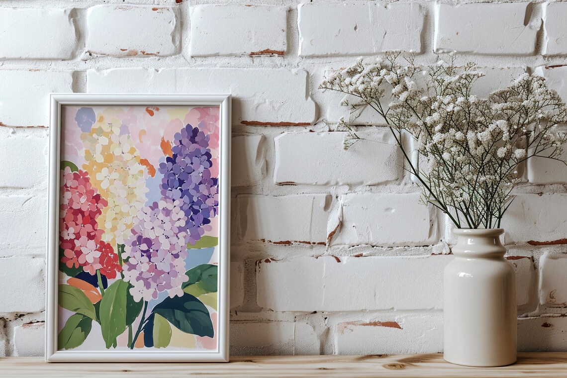 Colorful Flower Girl Bedroom Decor Art Print - Image 4