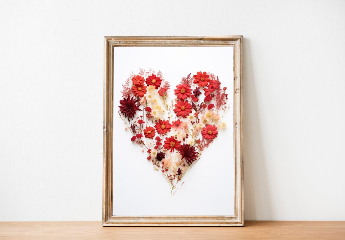 Flower Heart, Mothers Day Gift Floral Painting - Image 2