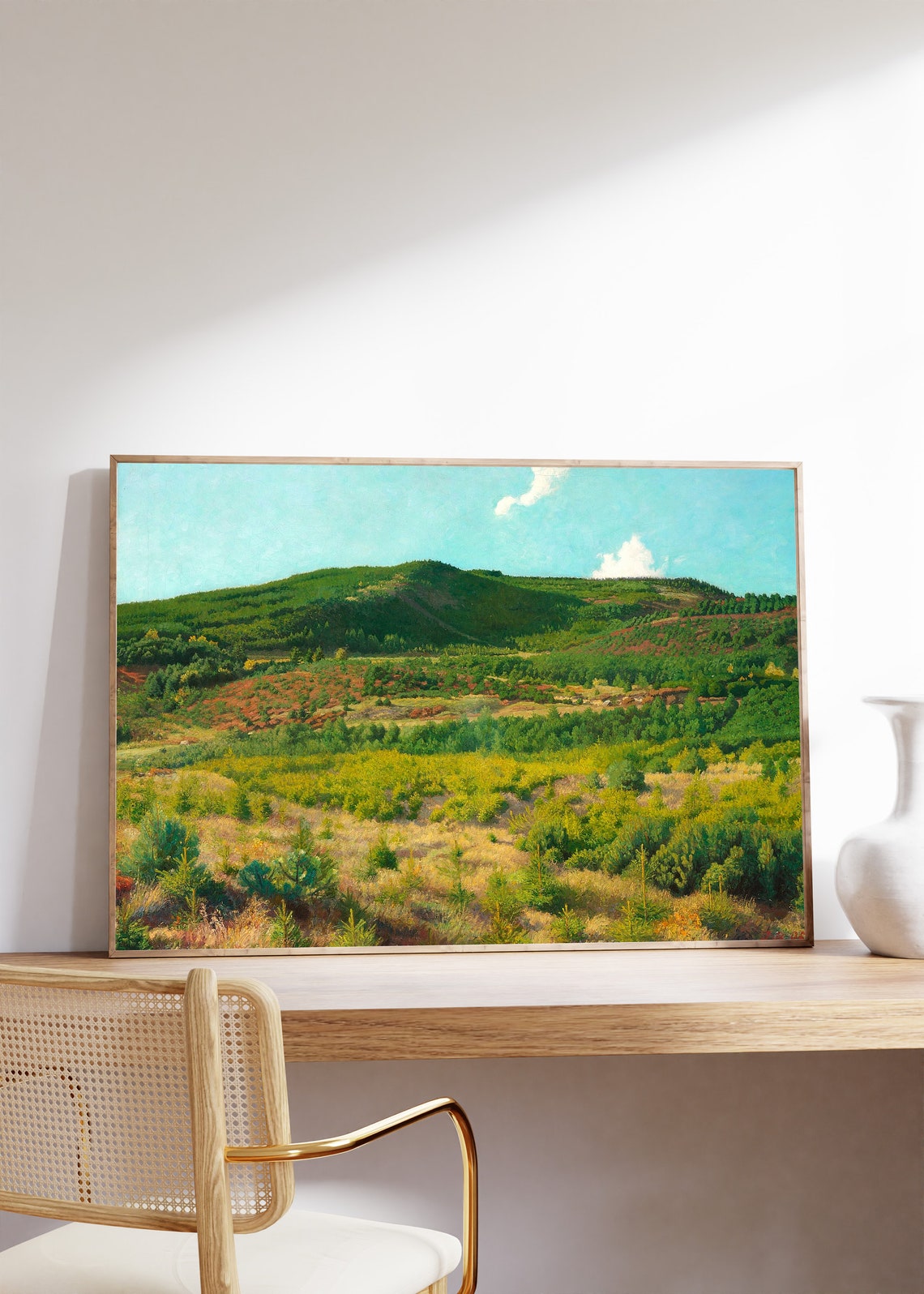 Vintage Landscape Painting Mountains Landscape Painting Farmhouse Decor Wall Art Vintage Country Art Green Landscape Print - Image 8