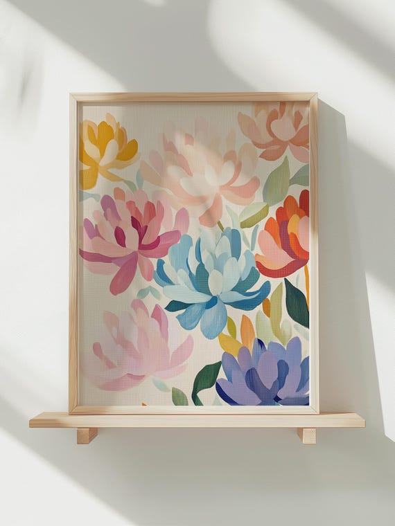 Chrysanthemums Flower Print Inspired By Matisse Aesthetic Matisse Poster For Modern Decor Home Colorful Poster Art Prints