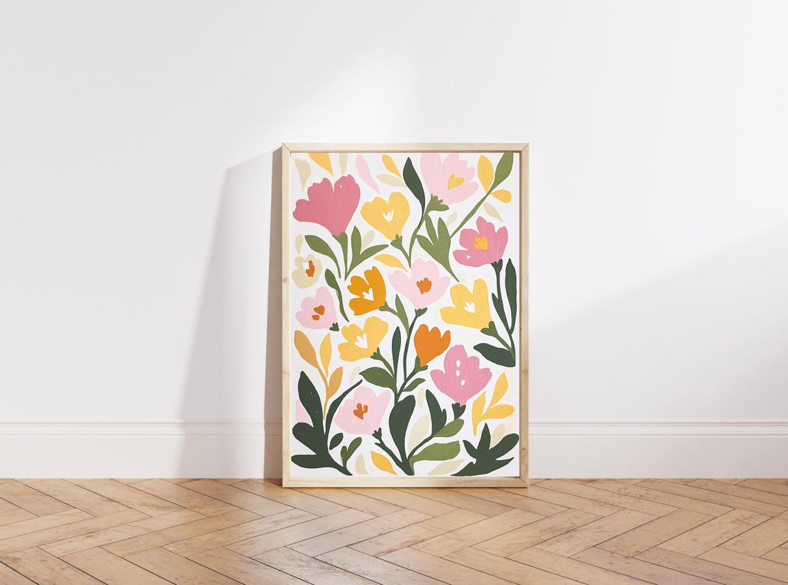 Flower Market Tulip Print Wild Flower Wall Art Flower Market Poster Living Room Print Bedroom Wall Dcor Modern Abstract Plant Wall Art - Image 3