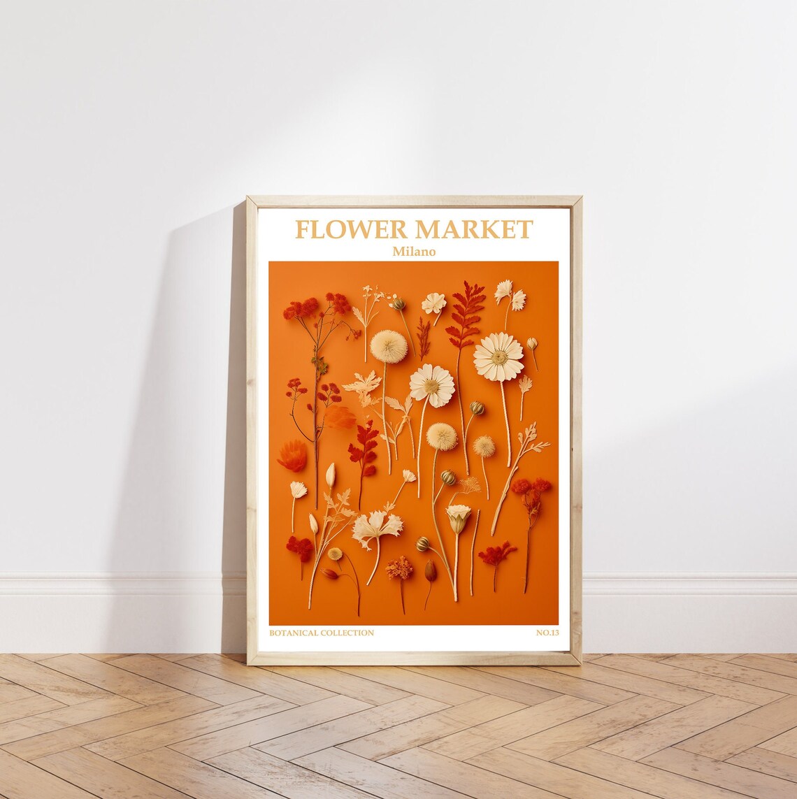 Milano Flower Market Burnt Orange Botanical Collection Art Poster - Image 5