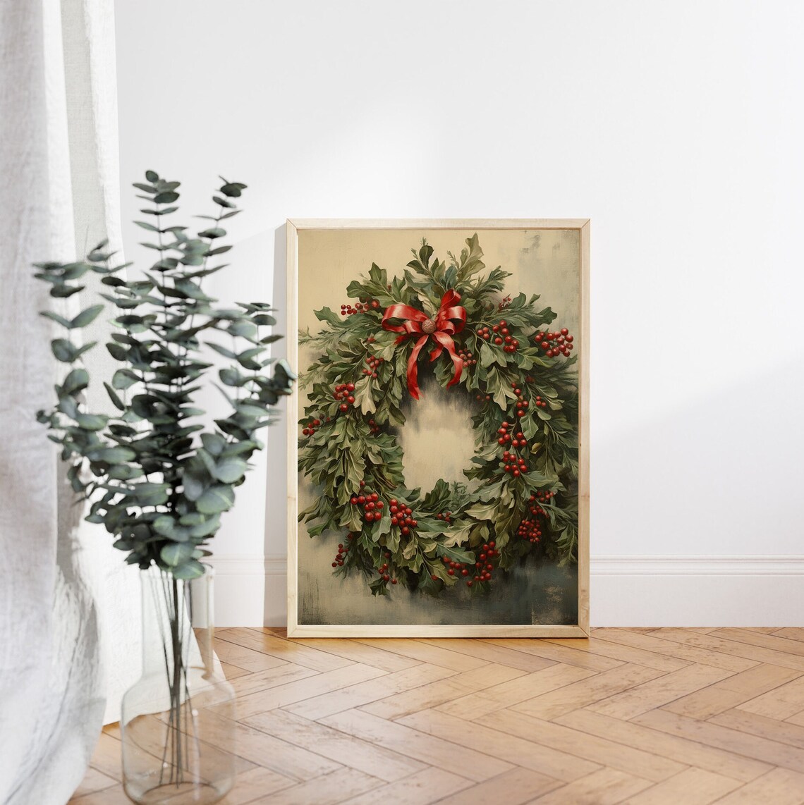 Christmas Wreath Holiday Decor Art Print - Image 4