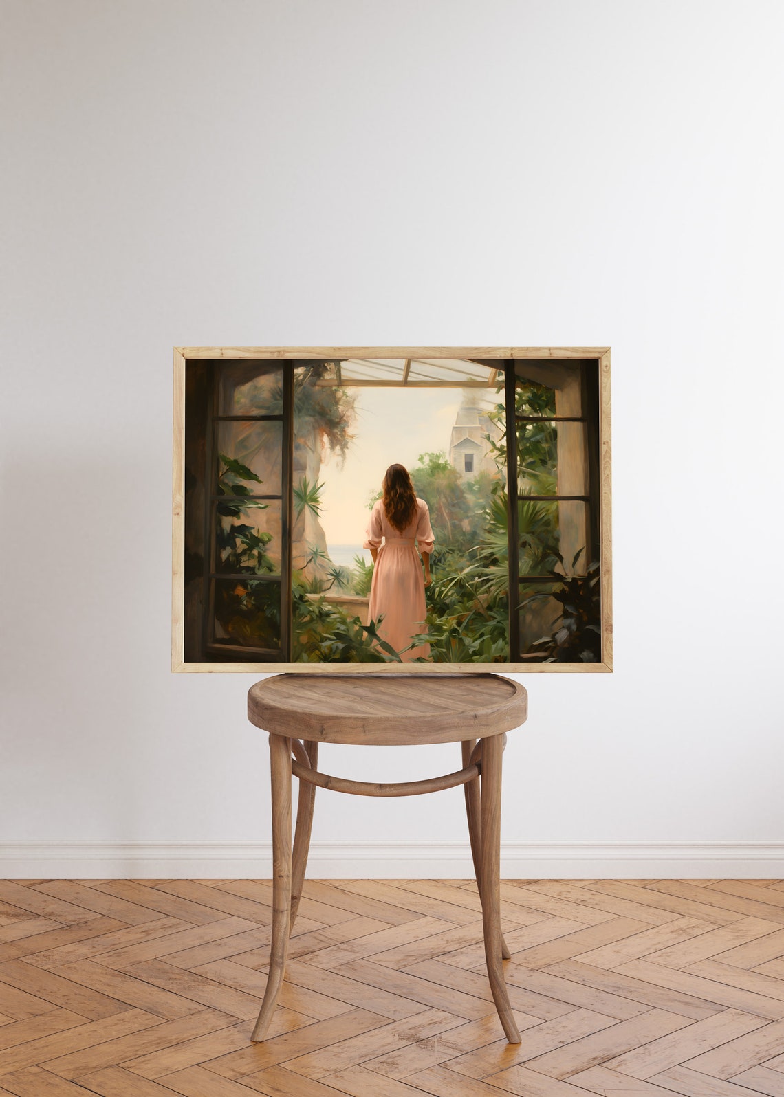 Italian Woman In The Garden Woman Portrait Mediterranean Garden Painting Woman Portrait Painting Moody Portrait Woman Wall Art - Image 5